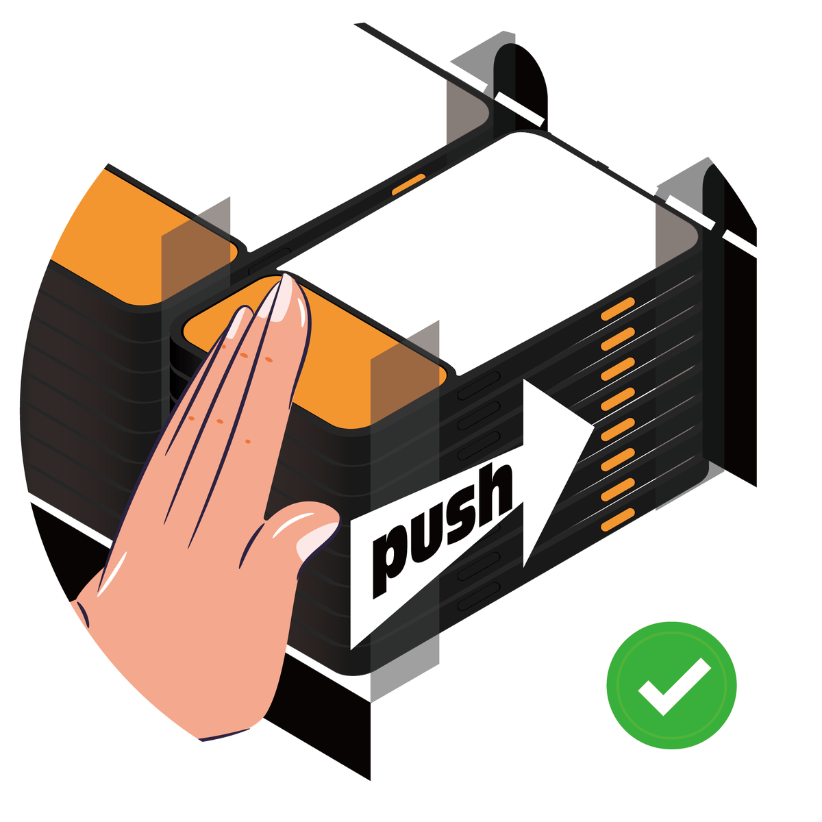 Push the quick-swap cartridge to refill WM880 phone cases